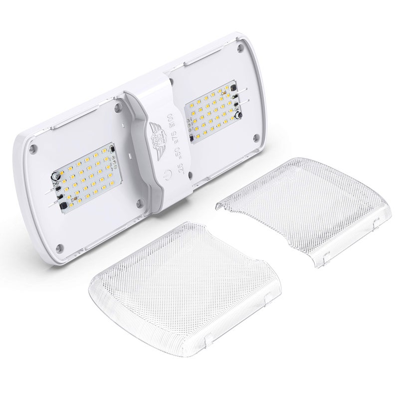 Leisure LED 5-Pack RV LED Ceiling Double Dome Light Fixture with Built in Dimmer Interior Lighting for Car/RV/Trailer/Camper/Boat 12V Natural White 4000-4500K 620 Lumen (5-Pack) - Image 3